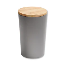 KESPER Vorratsdose, Kunststoff Mit Bambusdeckel, Grau, Ø 11,5 Cm, Höhe: 18,7 Cm, 32601