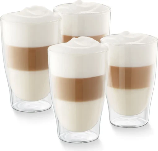 Tchibo 4er Latte Macchiato Gläser, Doppelwandig, Modernes Design, Heiß Und Kalt – Bild 2