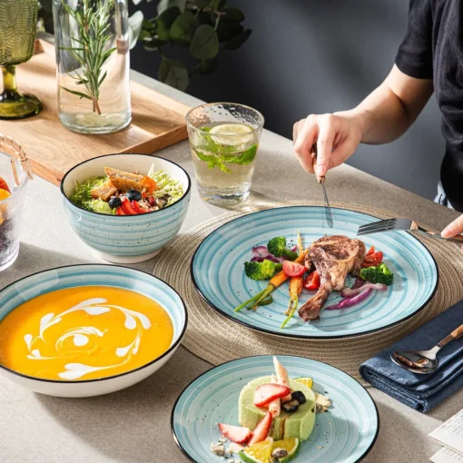 Vancasso Kombiservice »BONBON« Gesschirrset Aus Steinzeug, 24 Teiliges Tafelservice Set, Vintage Aussehen – Bild 6