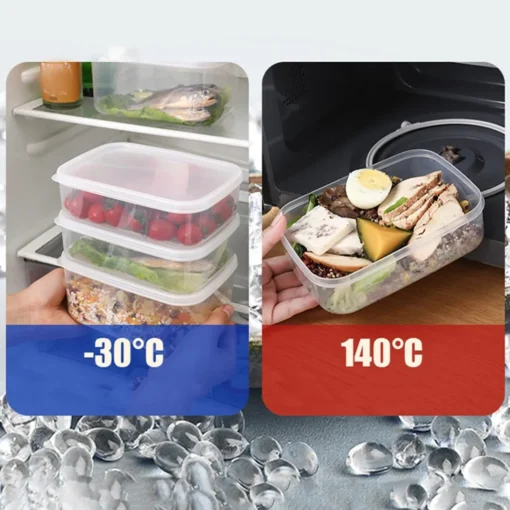 4 Stück/Set Lebensmittel Frisch Aufbewahren Aufbewahrungsbox Lebensmittelbehälter Frischhaltedosen Küchenaufbewahrung Mit Deckel,Mikrowellen- Und Spülmaschinengeeignet – Bild 4
