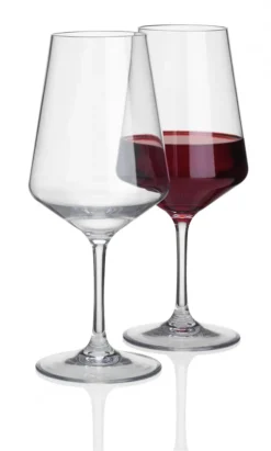 2 Stück 570ml Rotwein Glas Deluxe 100% Polycarbonat In Echtglasoptik - Camping