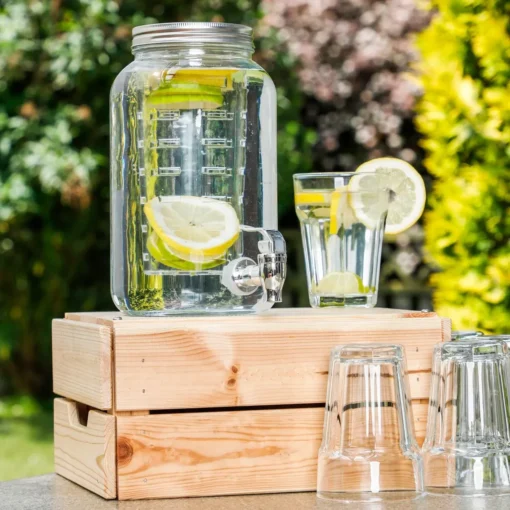 Getränkespender Mit Kühleinsatz Wasserspender Fruchteinsatz Mit Zapfhahn 3,5 L – Bild 2