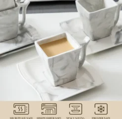 MALACASA, Serie Flora, 36 Tlg. Marmor Porzellan Kaffeeservice Geschirrset Mit 12 Kuchenteller, 12 Tasse 220ml, 12 Untertasse Für 12 Personen 9 MALACASA, Serie Flora, 36 Tlg. Marmor Porzellan Kaffeeservice Geschirrset Mit 12 Kuchenteller, 12 Tasse 220ml, 12 Untertasse Für 12 Personen -Qualitätsladen Für Geschirr a767c3c01b22b9af2b08cf9e02113724