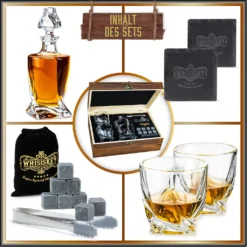 Whisiskey - Whisky Karaffe – Twisted Dekanter Set - Whiskey Karaffe Set - 1000ML - Geschenke Für Männer - Inkl. 8 Whisky Steine, Zange & 2 Whisky Gläser 12 Whisiskey - Whisky Karaffe – Twisted Dekanter Set - Whiskey Karaffe Set - 1000ML - Geschenke Für Männer - Inkl. 8 Whisky Steine, Zange & 2 Whisky Gläser -Qualitätsladen Für Geschirr a7a0d9fe2603d71030ab148f8e5eb6d0