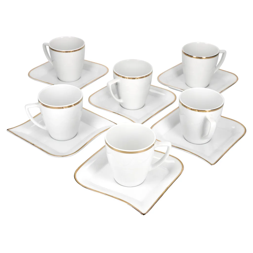 30tlg Geschirrset Silverline Kombi 6Pers Gold Kaffee Unterteller Kuchen/Speiseteller Suppenschale 5 30tlg Geschirrset Silverline Kombi 6Pers Gold Kaffee Unterteller Kuchen/Speiseteller Suppenschale – Bild 5