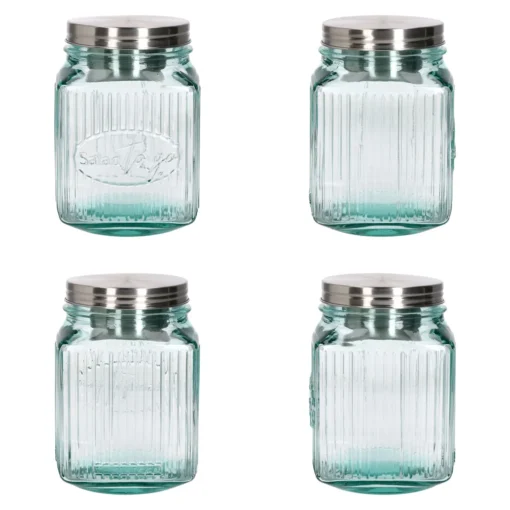 3tlg Set Salat To Go Vorratsglas 1L Lunch-Box Für Salat Nachhaltig Aufbewahrung – Bild 4