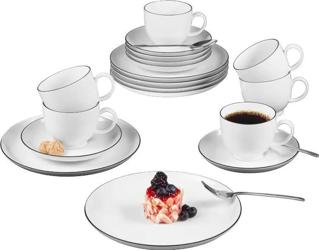 Seltmann Weiden Kaffeeservice Lido Schwarz Mit Farbrand Zeitlos 11 Seltmann Weiden Kaffeeservice Lido Schwarz Mit Farbrand Zeitlos – Bild 11