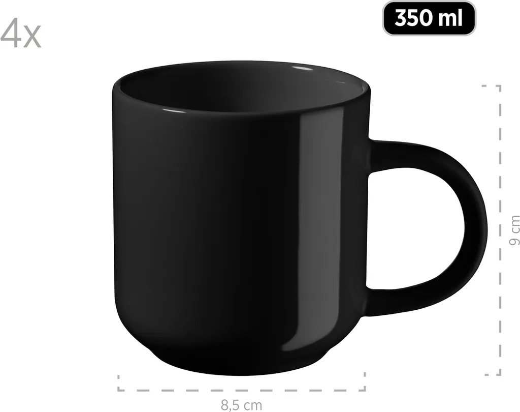 Mäser 931961 Kombiservice Alenia Für 4 Personen, Steinzeug, Schwarz (1 Set, 16-teilig) 2 Mäser 931961 Kombiservice Alenia Für 4 Personen, Steinzeug, Schwarz (1 Set, 16-teilig) – Bild 2