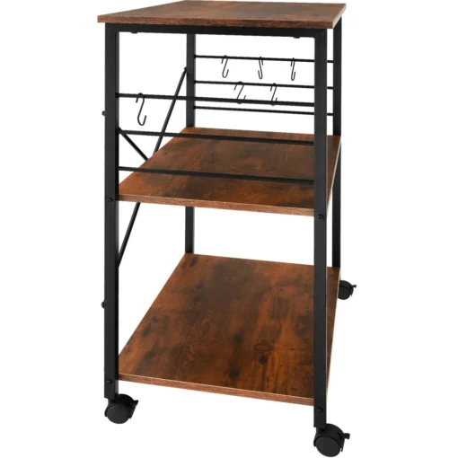 Tectake Servierwagen Rugby 65,5x45,5x88,5cm - Industrial Dunkelbraun – Bild 7