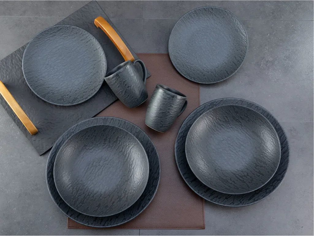 CreaTable, 20539, Serie Schiefer Black , Geschirrset, Kombiservice 16 Teilig 2 CreaTable, 20539, Serie Schiefer Black , Geschirrset, Kombiservice 16 Teilig – Bild 2