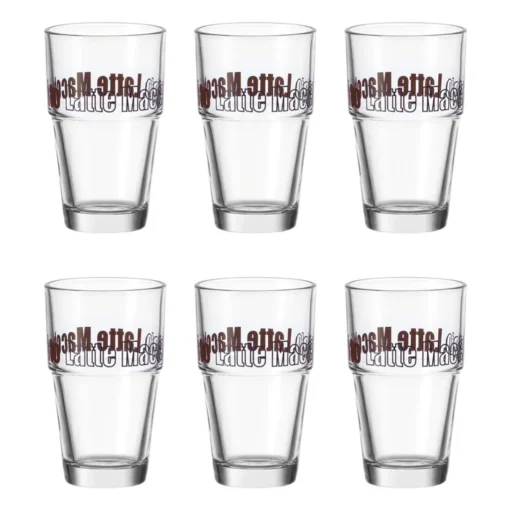 LEONARDO 043399 'Solo' Leonardo 043399 Latte Macchiato Becher 'Solo' 400ml, Glas, H 14cm, Transparent (6er Pack) – Bild 5