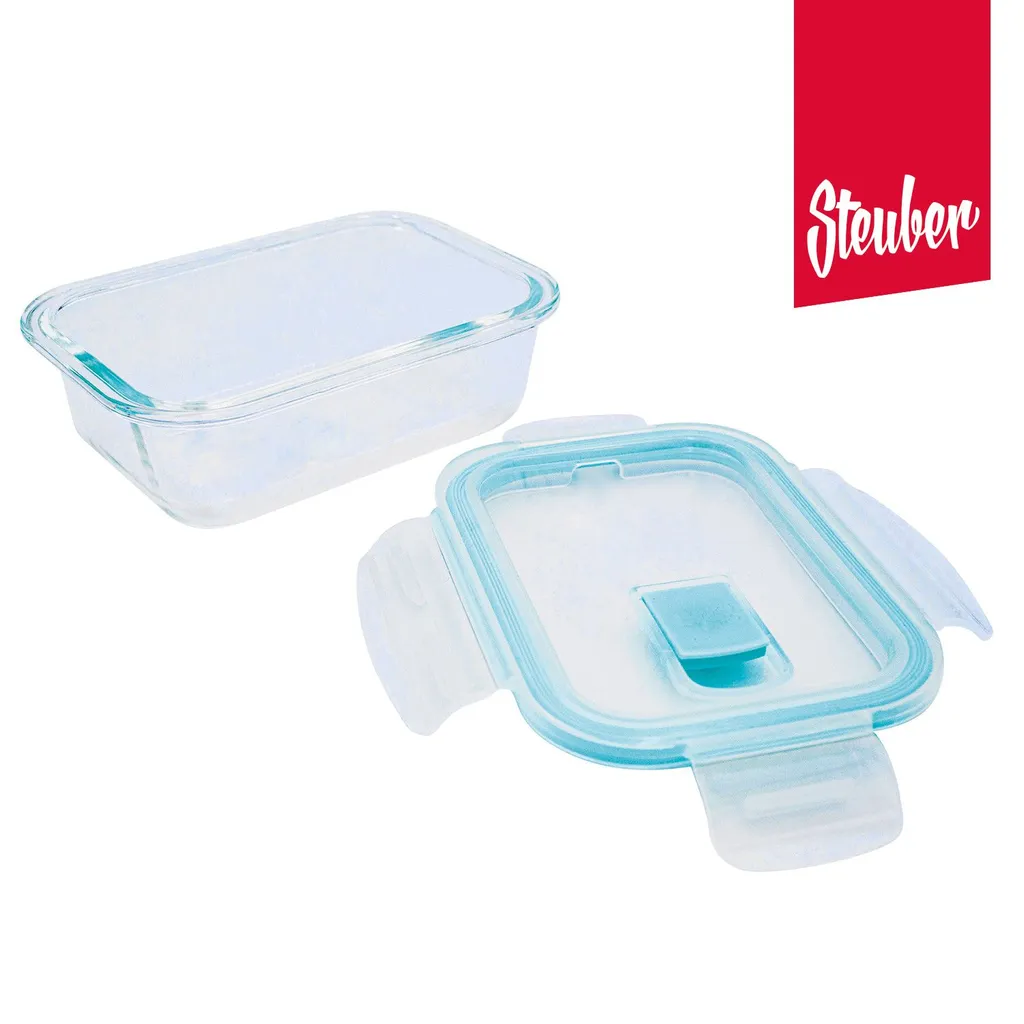 Steuber Cloc Frischhaltedose Aus Glas, 1860 Ml, Rechteckig, Glas Bis 400°C 2 Steuber Cloc Frischhaltedose Aus Glas, 1860 Ml, Rechteckig, Glas Bis 400°C – Bild 2