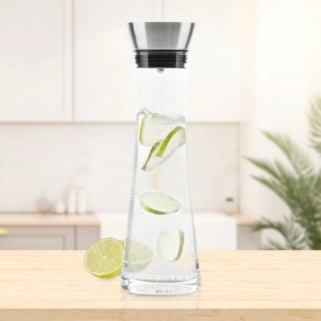 Wasserkaraffe Glaskaraffe Karaffe Wasserkrug Krug Glas Mit Sieb 1 Liter 2 Wasserkaraffe Glaskaraffe Karaffe Wasserkrug Krug Glas Mit Sieb 1 Liter – Bild 2