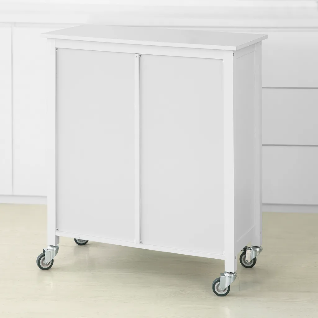 SoBuy FKW104-W Küchenwagen Servierwagen Rollwagen Mit Tür, Flaschenablage Und Schublade Weiß BHT Ca.: 80x93x40cm 3 SoBuy FKW104-W Küchenwagen Servierwagen Rollwagen Mit Tür, Flaschenablage Und Schublade Weiß BHT Ca.: 80x93x40cm – Bild 3