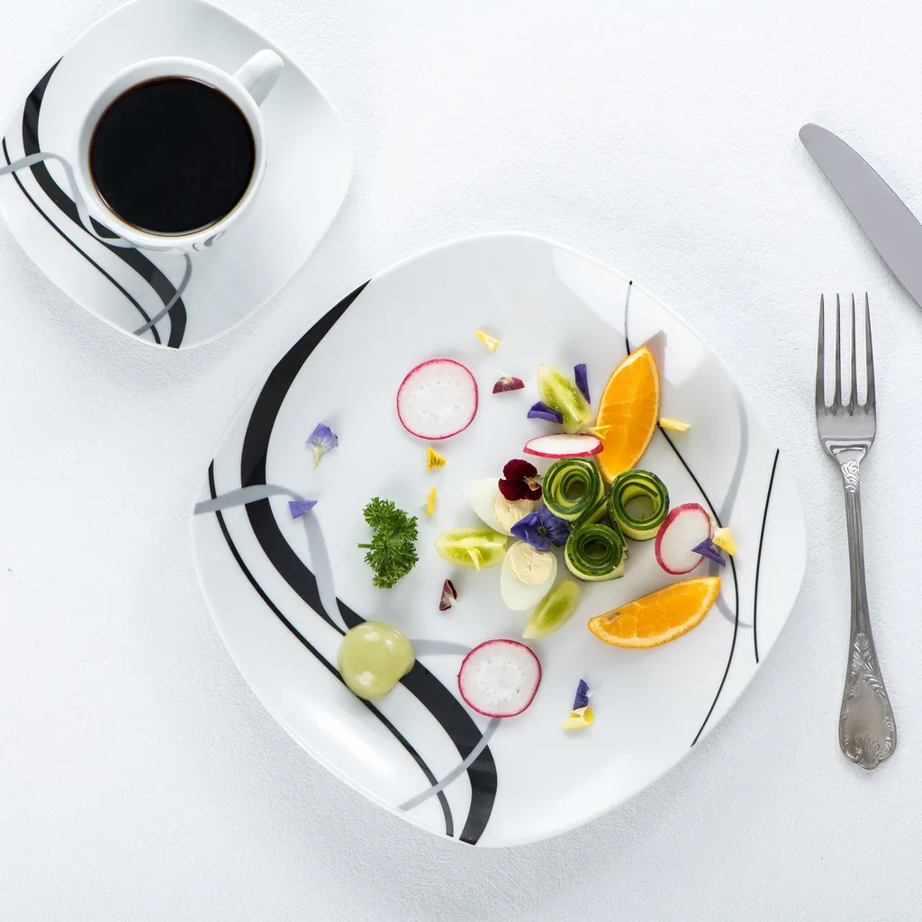 VEWEET, Serie 'Fiona', 100-teilig Porzellan Tafelservice Set, Kombiservice Mit Dessertteller, Speiseteller, Suppenteller, Müslischalen, Kaffeebecher, Kaffeetassen Set, Eierbecher, Milch- Und Zuckerset 6 VEWEET, Serie 'Fiona', 100-teilig Porzellan Tafelservice Set, Kombiservice Mit Dessertteller, Speiseteller, Suppenteller, Müslischalen, Kaffeebecher, Kaffeetassen Set, Eierbecher, Milch- Und Zuckerset – Bild 6