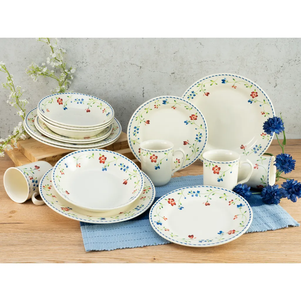 CreaTable 22910 Kombiservice Frida Für 4 Personen, Steingut, Mehrfarbig (1 Set, 16-teilig) 4 CreaTable 22910 Kombiservice Frida Für 4 Personen, Steingut, Mehrfarbig (1 Set, 16-teilig) – Bild 4