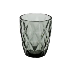Wasserglas MADISON Grau Anthrazit Trinkglas Mit Rautenmuster Retro