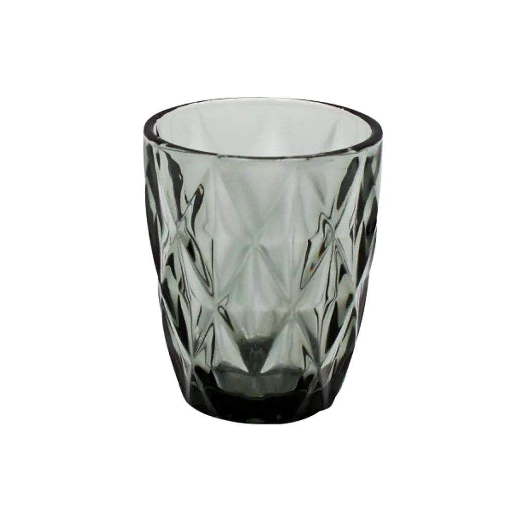 Wasserglas MADISON Grau Anthrazit Trinkglas Mit Rautenmuster Retro 1 Wasserglas MADISON Grau Anthrazit Trinkglas Mit Rautenmuster Retro