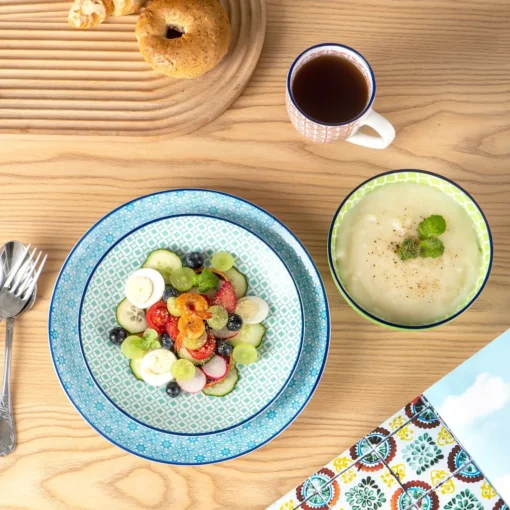 Vancasso Macaron Porzellan Kombiservice, 16 Teilig Geschirrset, Mit Je 4 Speiseteller, Dessertteller, Müslischalen Und Kaffeebecher Für 4 Personen – Bild 4