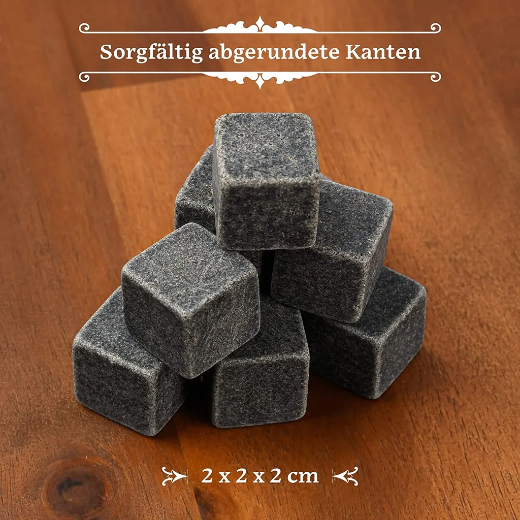GOURMEO 9 Whisky Steine Im Set In Der Holzbox Aus Natürlichem Basalt 3 GOURMEO 9 Whisky Steine Im Set In Der Holzbox Aus Natürlichem Basalt – Bild 3