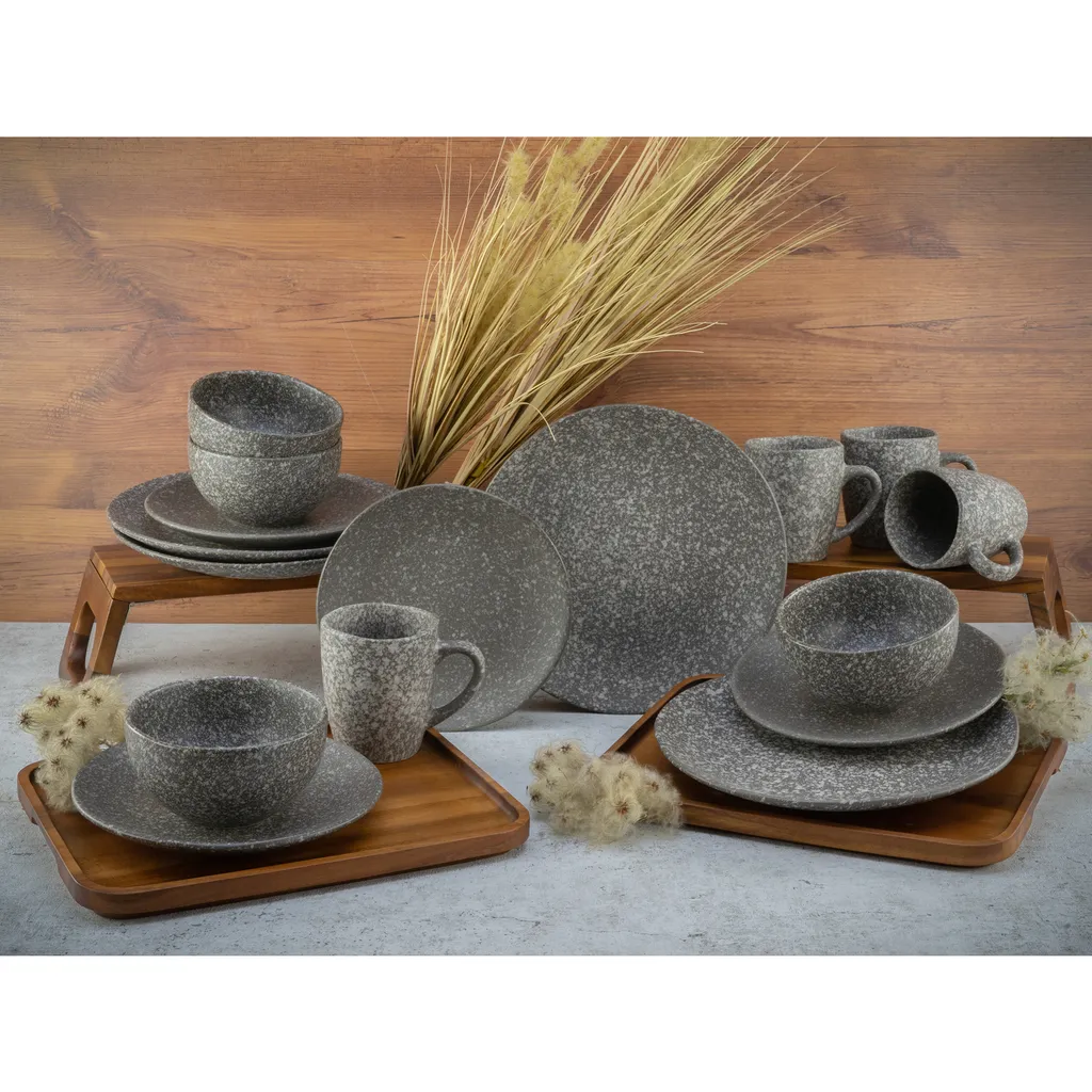 CreaTable 23770 Kombiservice Granit Für 4 Personen, Steinzeug (1 Set, 16-teilig) 3 CreaTable 23770 Kombiservice Granit Für 4 Personen, Steinzeug (1 Set, 16-teilig) – Bild 3
