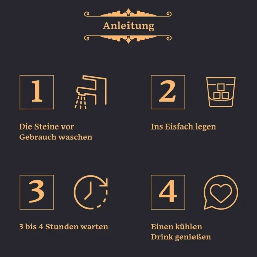 GOURMEO 9 Whisky Steine Im Set In Der Holzbox Aus Natürlichem Basalt – Bild 5