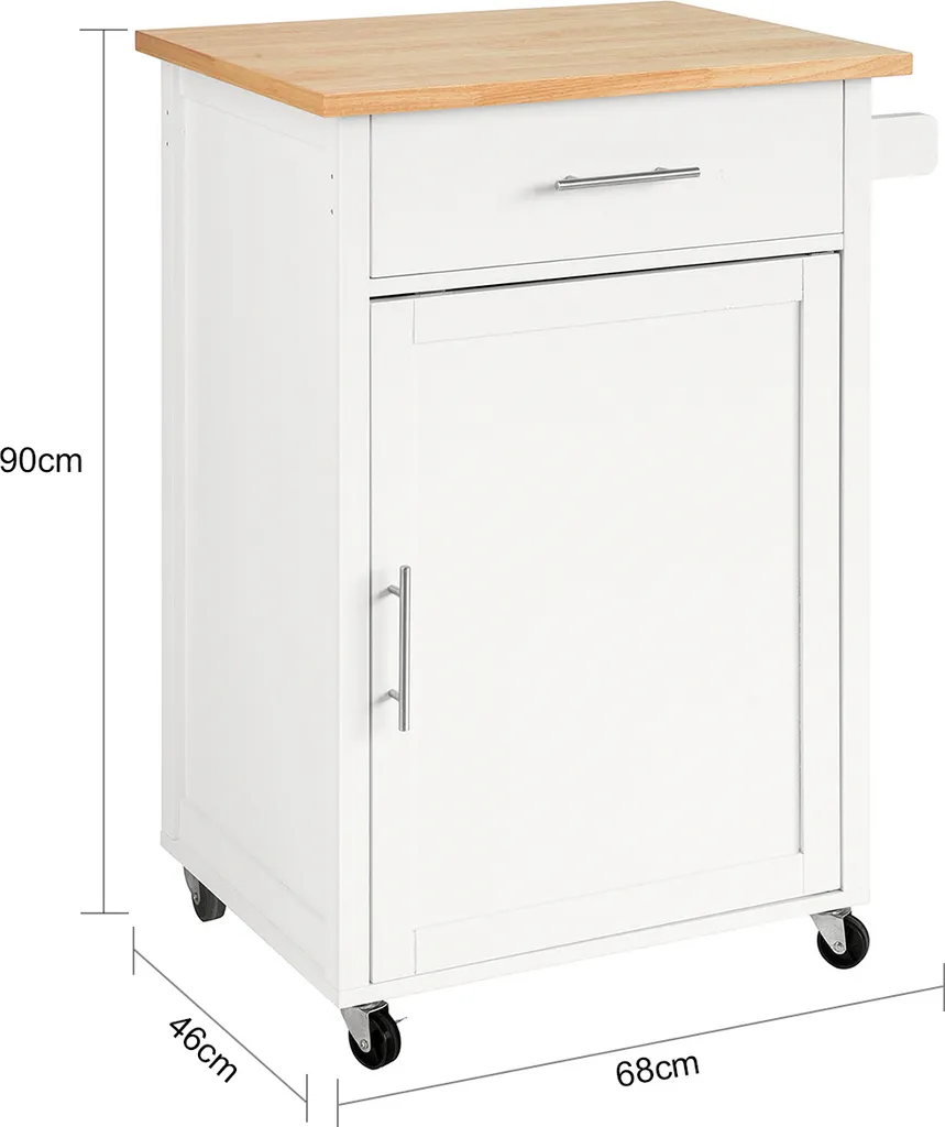 SoBuy FKW102-WN Küchenwagen Mit Arbeitsplatte Servierwagen Beistellwagen Rollwagen Getränkewagen Fürs Büro BHT Ca.: 68x90x46cm 5 SoBuy FKW102-WN Küchenwagen Mit Arbeitsplatte Servierwagen Beistellwagen Rollwagen Getränkewagen Fürs Büro BHT Ca.: 68x90x46cm – Bild 5