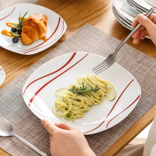 MALACASA, Serie Felisa, 36 Tlg. Set Porzellan Geschirrset Tafelservice Mit 12 Speiseteller, 12 Dessertteller, 12 Suppenteller Für 12 Personen – Bild 5