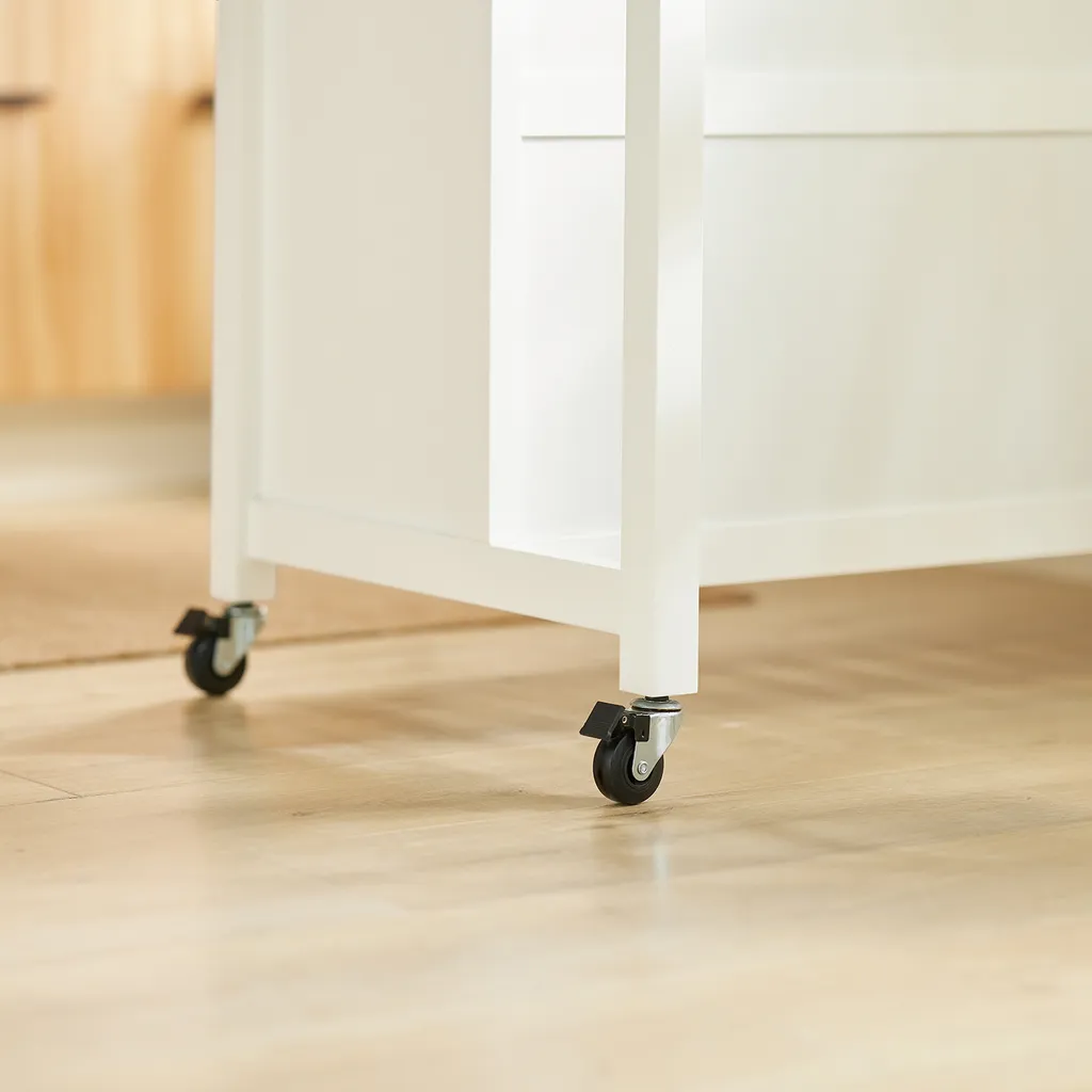 SoBuy FKW74-WN Servierwagen Kücheninsel Sideboard Küchenwagen Küchenschrank Mit 2 Schubladen Und Ablagen Weiß-Natur BHT Ca.: 100x94x60cm 6 SoBuy FKW74-WN Servierwagen Kücheninsel Sideboard Küchenwagen Küchenschrank Mit 2 Schubladen Und Ablagen Weiß-Natur BHT Ca.: 100x94x60cm – Bild 6