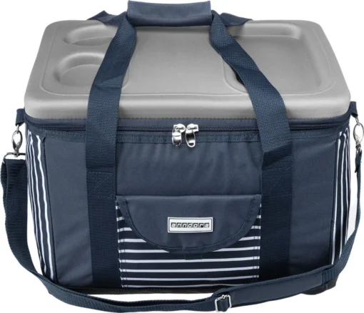 Anndora Kühltasche XL 40 Liter AHOI Mit Reissverschluss - Blau-weis-gestreift – Bild 6