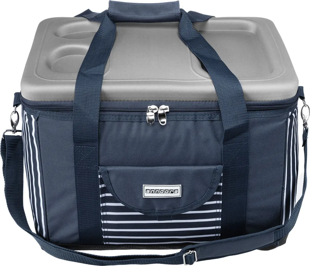Anndora Kühltasche XL 40 Liter AHOI Mit Reissverschluss - Blau-weis-gestreift 6 Anndora Kühltasche XL 40 Liter AHOI Mit Reissverschluss - Blau-weis-gestreift – Bild 6