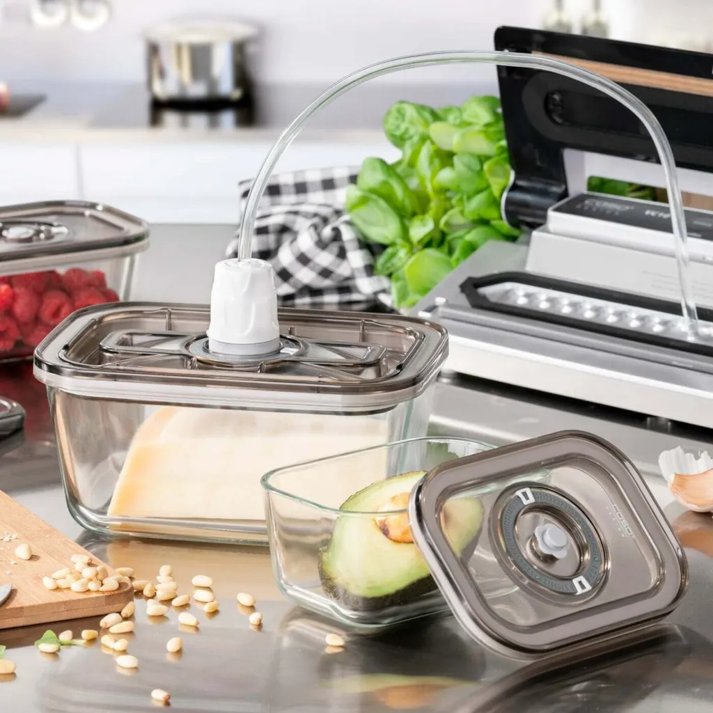 Caso Vakuum-Frischebehälter 3er Set - Für Platzsparende Aufbewahrung (1er Pack) 12 Caso Vakuum-Frischebehälter 3er Set - Für Platzsparende Aufbewahrung (1er Pack) – Bild 12