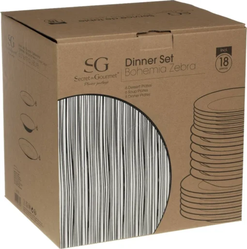 Teller-Set BOHEMIA ZEBRE, 18-teilig – Bild 2