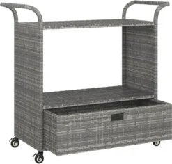 VidaXL Barwagen Mit Schublade Grau 100x45x97 Cm Poly Rattan 10 VidaXL Barwagen Mit Schublade Grau 100x45x97 Cm Poly Rattan -Qualitätsladen Für Geschirr af077b80b4e5da0ef7c3ab0ff7d034a9
