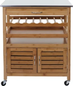 Servierwagen HWC-D15, Küchenwagen Barwagen Rollwagen Küchenhelfer Beistellwagen, Bambus Mit Edelstahlplatte 89x70x37cm 9 Servierwagen HWC-D15, Küchenwagen Barwagen Rollwagen Küchenhelfer Beistellwagen, Bambus Mit Edelstahlplatte 89x70x37cm -Qualitätsladen Für Geschirr af537d04fdf8c0b55774a42d886eb47d
