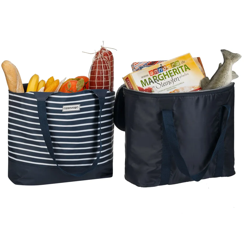 Strandtasche 2 In 1 Kühltasche + SchultertascheAHOI Blau Weiß - Navy 7 Strandtasche 2 In 1 Kühltasche + SchultertascheAHOI Blau Weiß - Navy – Bild 7