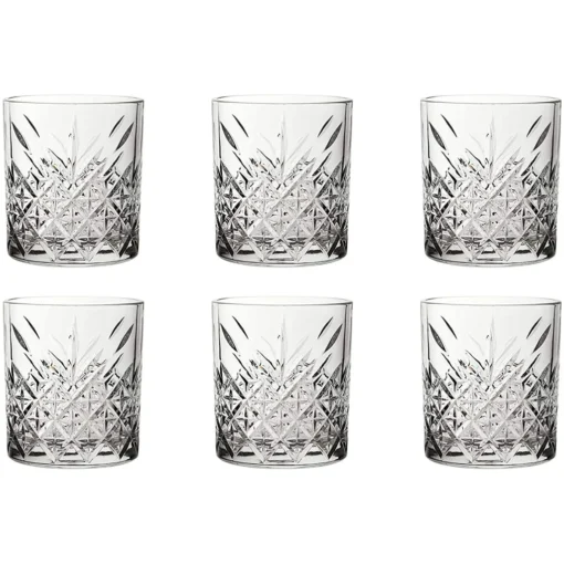 Pasabahce 52790 Whisky Glas Tumbler Timeless Im Kristall-Design, Höhe 9,6 Cm, 345 Ml, 4 Stück, Retro-Design – Bild 3