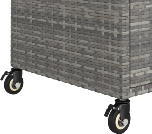 VidaXL Barwagen Mit Schublade Grau 100x45x97 Cm Poly Rattan – Bild 6