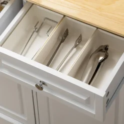 HOMCOM Kücheninsel, Sideboard Mit Erweiterbarer Arbeitsfläche, Küchenschrank Mit Schubladen, Gewürzregalen, Servierwagen Aus Holz Für Küche, Weiß, 108 X 78,4 X 84 Cm -Qualitätsladen Für Geschirr b1ad25126c38744378c3911a281737fe