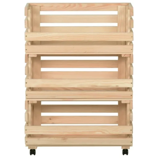 VidaXL Gemüsewagen 57x30x80 Cm Massivholz Kiefer – Bild 3