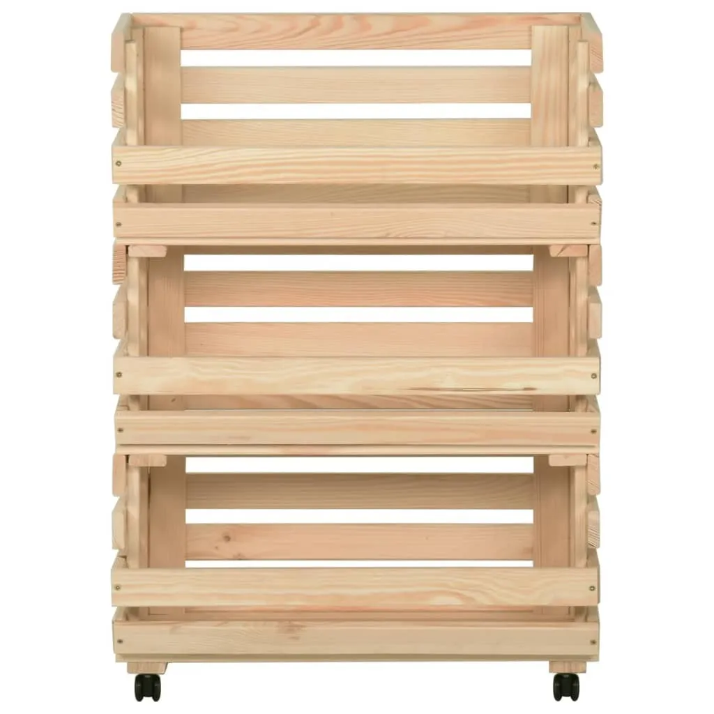 VidaXL Gemüsewagen 57x30x80 Cm Massivholz Kiefer 3 VidaXL Gemüsewagen 57x30x80 Cm Massivholz Kiefer – Bild 3