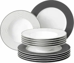 Seltmann No Limits Moments 65006 Tafelservice 12 Tlg. Porzellan Set Teller
