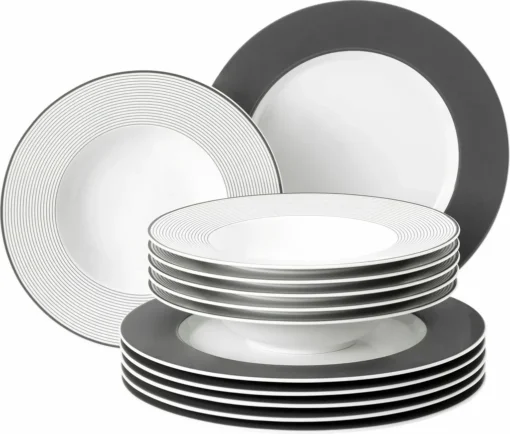 Seltmann No Limits Moments 65006 Tafelservice 12 Tlg. Porzellan Set Teller