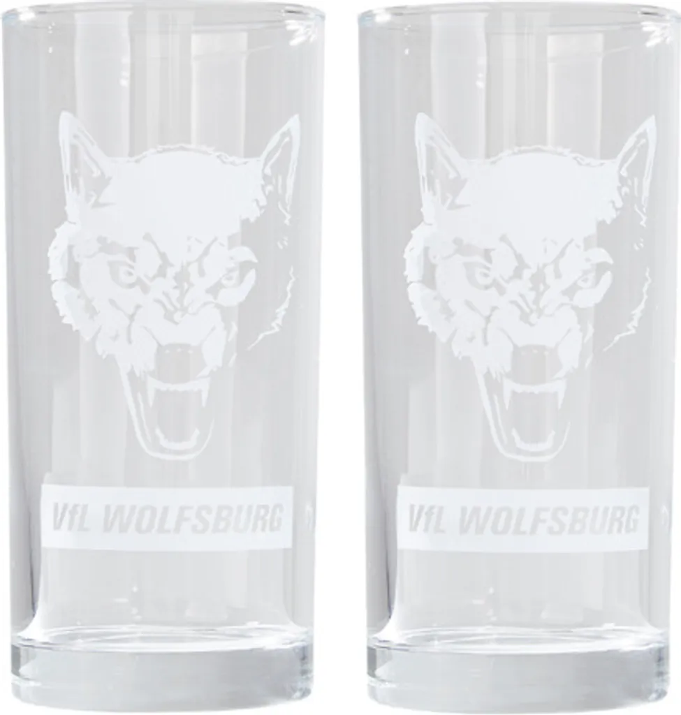 VFL Wolfsburg Trinkglas Wolf 2er-Set 1 VFL Wolfsburg Trinkglas Wolf 2er-Set
