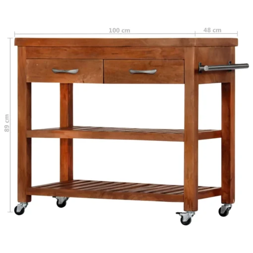 VidaXL Servierwagen 100x48x89 Cm Massivholz Akazie – Bild 8