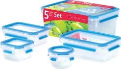 Emsa Clip & Close 5Er Set Frischhaltedosen, 0,15 L - 3,7 L, 508568