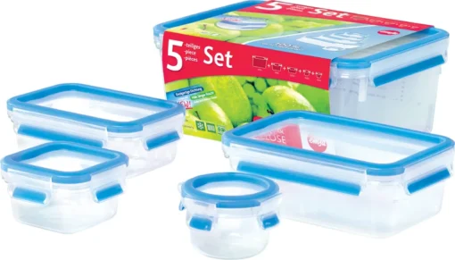 Emsa Clip & Close 5Er Set Frischhaltedosen, 0,15 L - 3,7 L, 508568