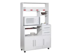 Küchenbuffet Buffetschrank Mit 3 Türen & 2 Schubladen - Weiß - ASTRID