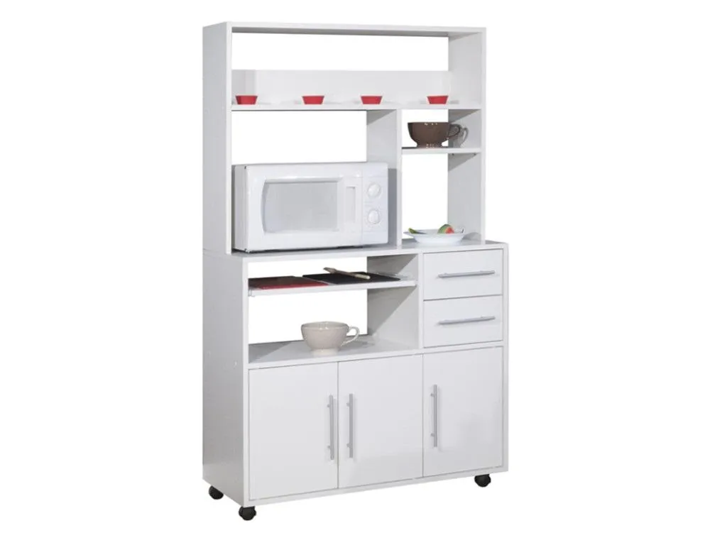 Küchenbuffet Buffetschrank Mit 3 Türen & 2 Schubladen - Weiß - ASTRID 1 Küchenbuffet Buffetschrank Mit 3 Türen & 2 Schubladen - Weiß - ASTRID