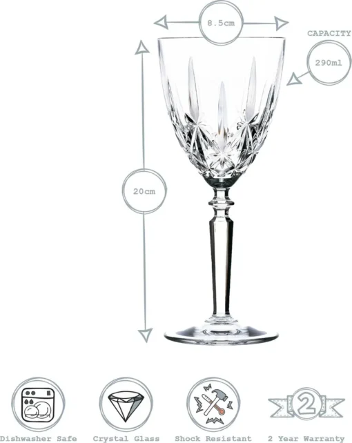 RCR Kristall Orchestra Cut Glas Weingläser Und Champagnerflöten - 290ml, 200ml - 12er Set – Bild 4